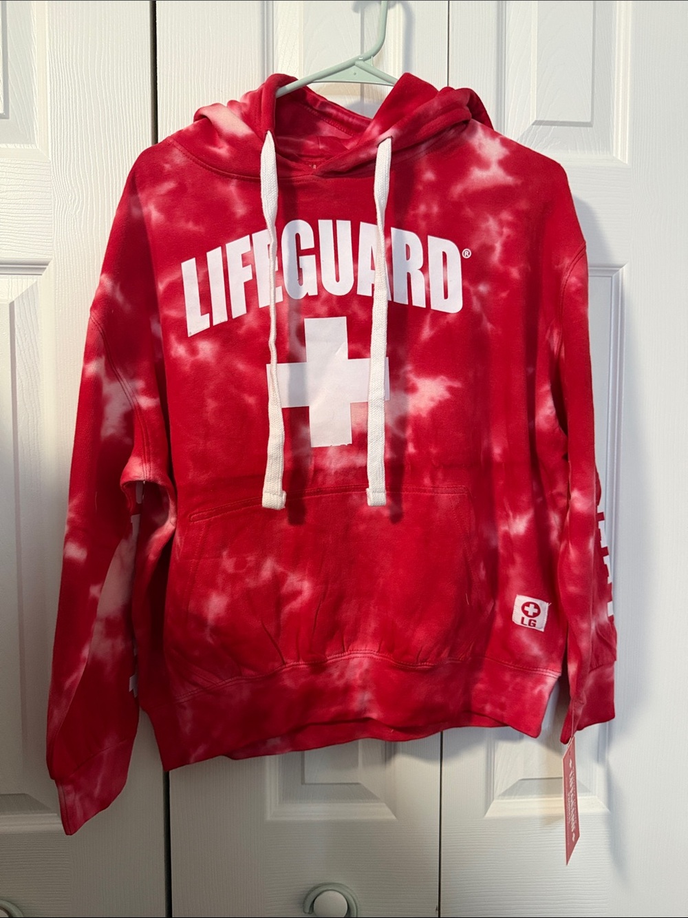 Red Tie-Dye Hooded Sweatshirt - Casual Gender Neutral